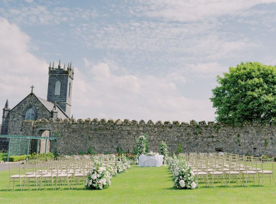 Outdoor Wedding Ceremony at Glenlo Abbey