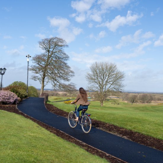 Cycling in estate grounds  mobile image www.glenloabbeyhotel.ie